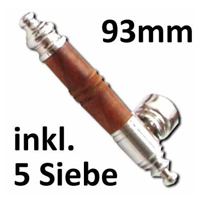 Pfeife Holzpfeifchen Metall Länge: 105mm