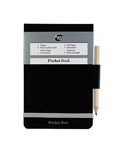 Pukka Pad Notizbuch, A7, mit Bleistift, Schwarz