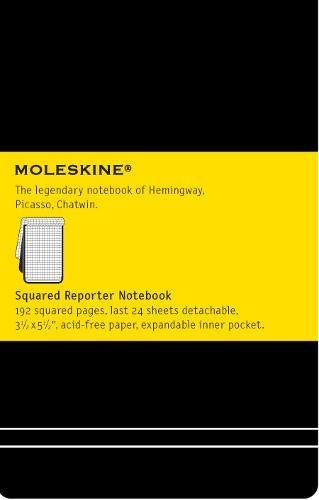 Moleskine Reporter-Notizblock Pocket, Hardcover, kariert, schwarz